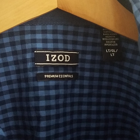 NWOT Izod Blue Plaid Button Down Large Tall - Picture 2 of 4